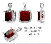 Sterling Silver Semi Mount Pendant Setting Cushion CU 12X12mm - Syzjewelry